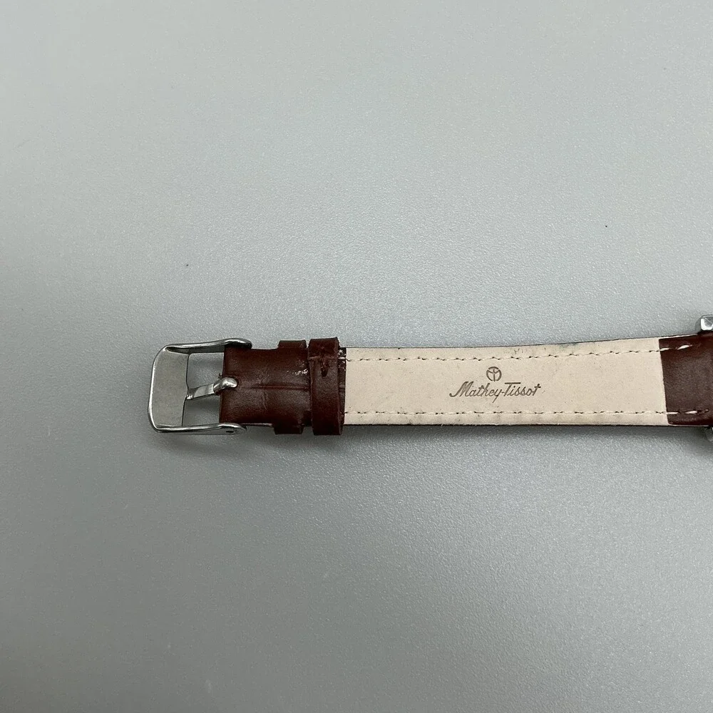 Mathey-Tissot D31186 Womens Watch 28mm Brown Dial Date Leather Swiss New Battery